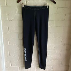 Acrux Chaparrals black & gray running workout leggings size Small